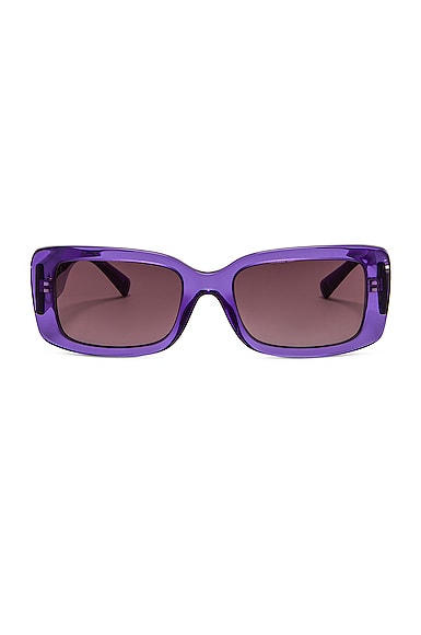 Valentino Garavani Valentino Logo Rectangle Sunglasses in Purple