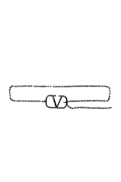 V Logo Signature Chain Belt