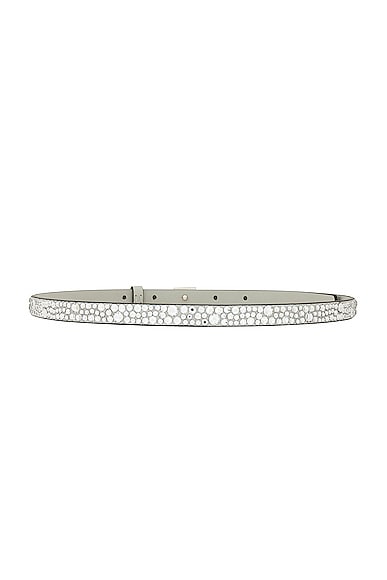 Shop Valentino One Stud Belt In Crystal & Opal Grey