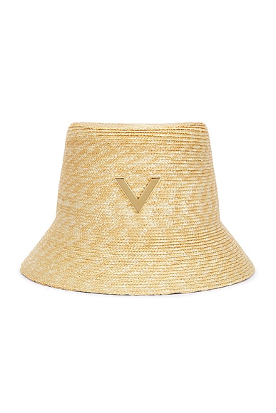 Valentino Garavani V Signature Bucket Hat In Naturale