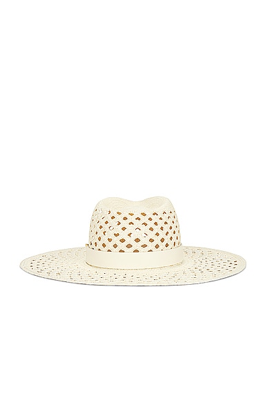 Shop Valentino V Signature Large Brim Hat In Neutro & Ivory
