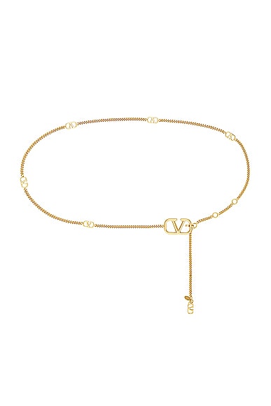 Shop Valentino V Logo Signature Chain Belt In Oro