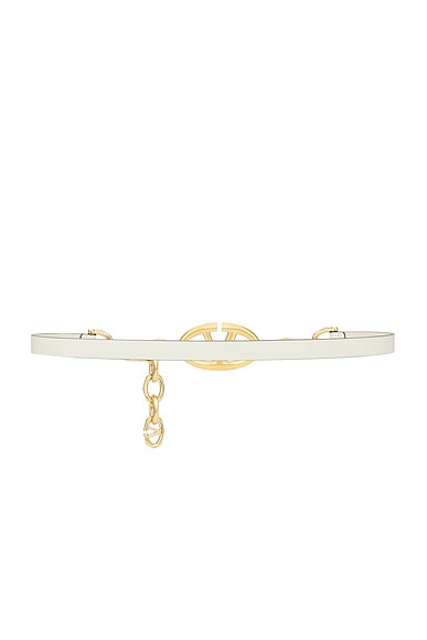 Shop Valentino V Logo Moon Chain Belt In Ivory