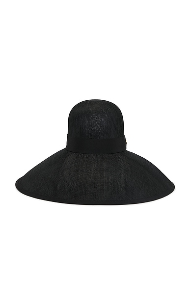 Valentino Garavani Large Brim Hat in Nero & Antique Brass