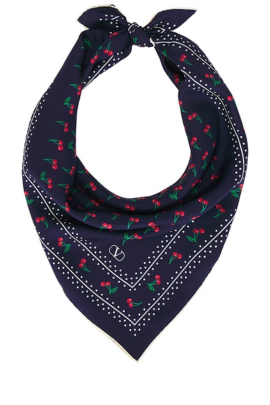 Valentino Garavani Print Foulard in Blue, Rosso, Verde, & Bianco
