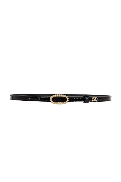 Valentino Garavani V Logo Signature 10 Belt in Nero