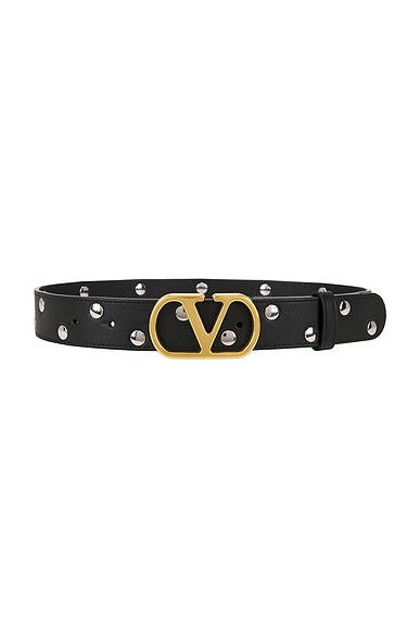 V Logo Signature Studs Belt