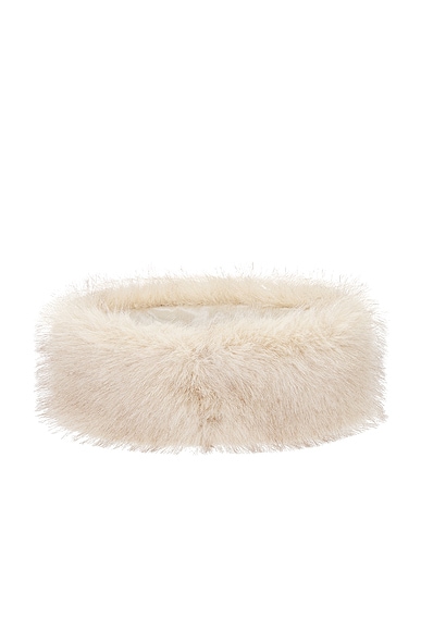 Valentino Garavani V Logo Signature Headband in Beige Fog