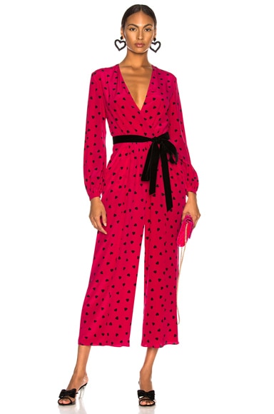Crepe de Chine Pretty Hearts Jumpsuit