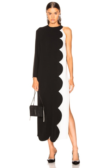 Scallop Trim Layered Dress