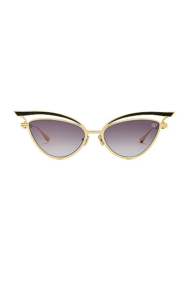 Valentino Garavani V-Glassliner Sunglasses in Gold & Black