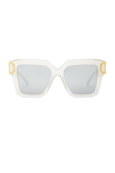 Valentino Garavani V-Uno Sunglasses in White & Gold