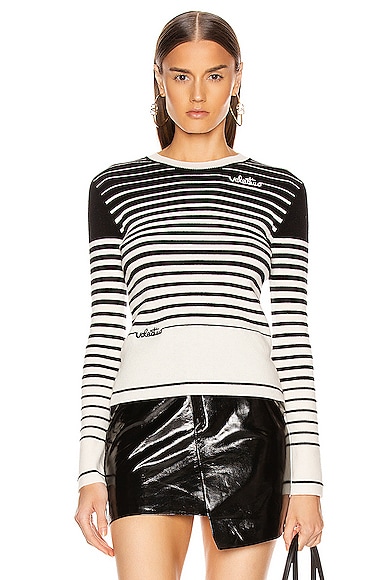VALENTINO LONG SLEEVE STRIPED SWEATER,VENT-WK19