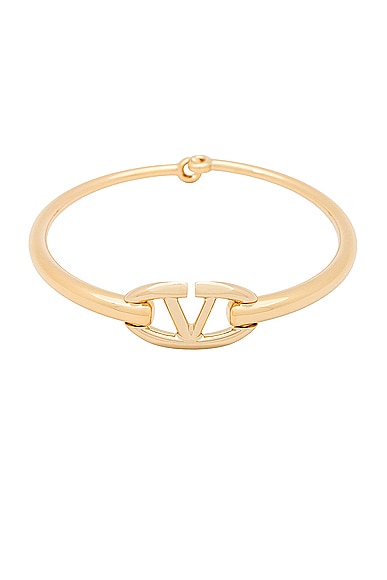 Valentino Garavani V Logo Moon Choker Necklace in Oro