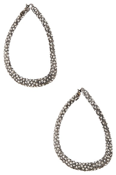 Valentino Garavani Shadowshine Earrings in Black Ruthenium, Crystal, & Silver