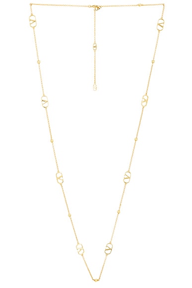 Valentino Garavani V Logo Signature Necklace in Oro