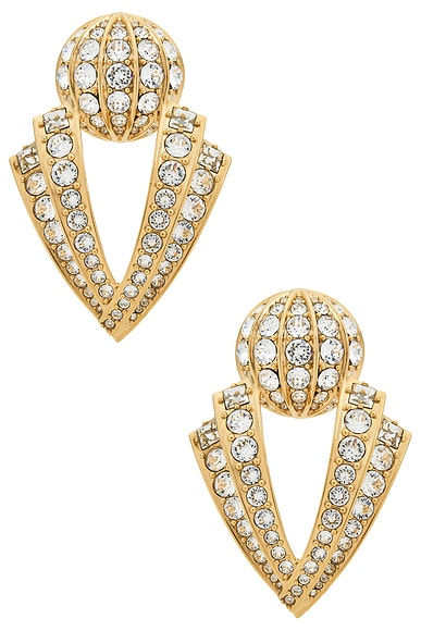 Valentino Garavani Poetique Des Gouttes Earrings in Oro & Crystal