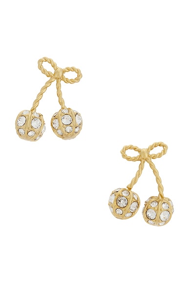 Valentino Garavani Chez Valentino Earrings in Oro & Crystal