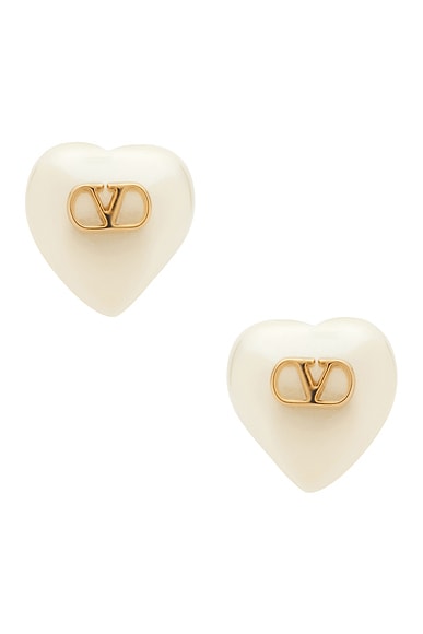 V Logo Signature Pearl Earrings