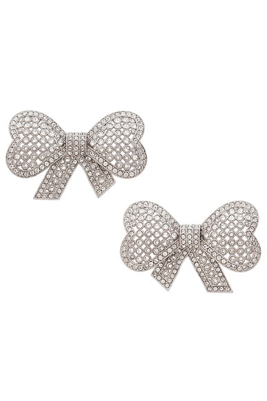 Valentino Garavani Trop Chou Earrings in Palladium & Crystal