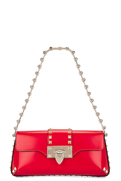 Small Rockstud Clutch in Red