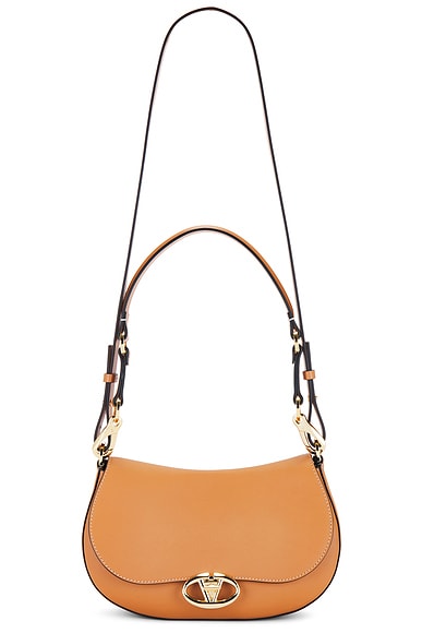 Valentino Garavani Logo 2 Shoulder Bag in Almond Beige