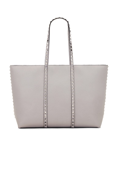 Valentino Garavani Rockstud Tote Bag in Dove Grey | FWRD