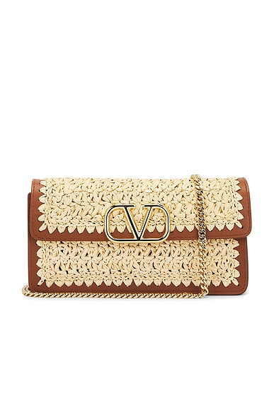 V Logo Signature Strap Wallet