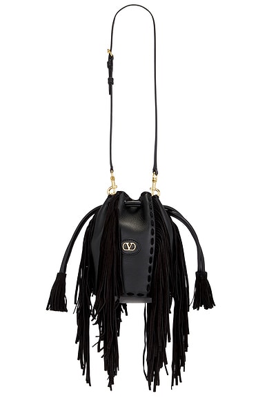 Valentino Garavani Nellcote Small Drawstring Bag in Nero