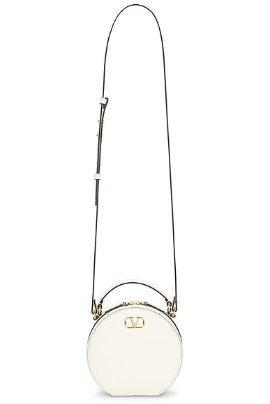 V Logo Signature Mini Bag in Ivory