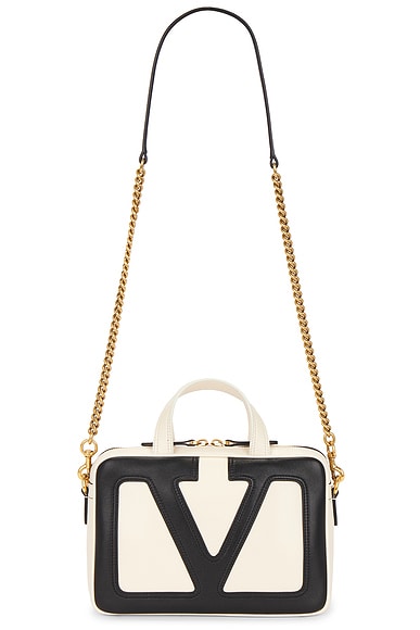 Valentino Garavani Viva Superstar Small Duffle Bag in Butter White & Nero