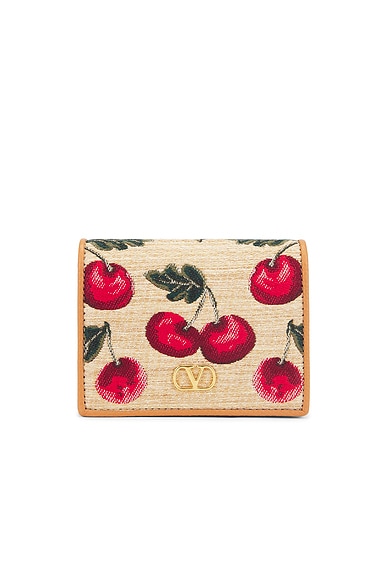 V Logo Signature French Flap Wallet