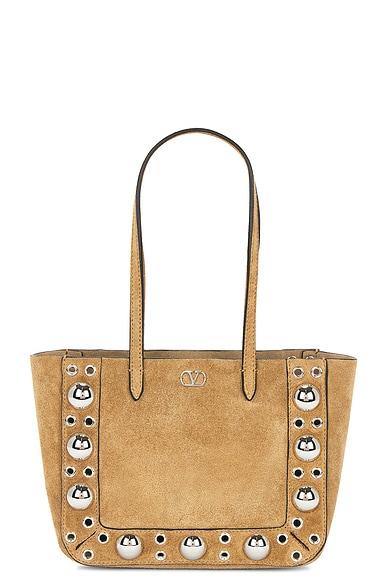 Valentino Garavani Nellcote Mini Tote Bag in Havana Beige