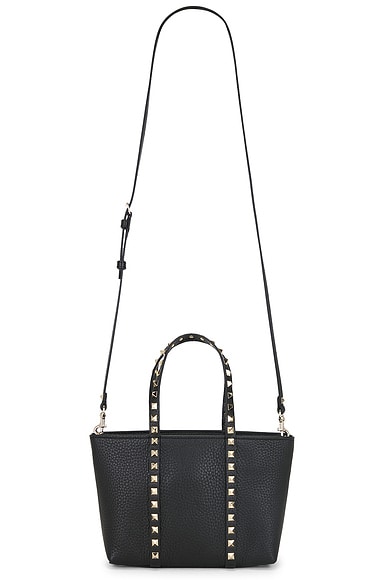 Valentino Garavani Rockstud Mini Tote Bag in Nero