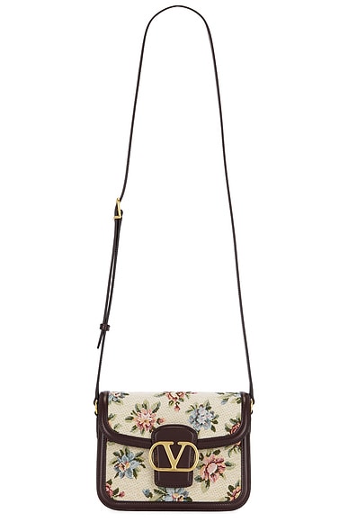 Valentino Garavani 9to5 Small Shoulder Bag in Multicolor & Oak Brown