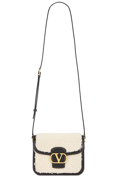 Valentino Garavani 9to5 Small Shoulder Bag in Naturale & Nero