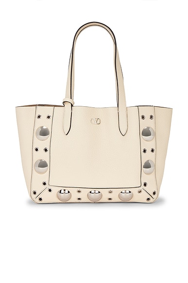 Valentino Garavani Nellcote Medium Tote Bag in Light Ivory
