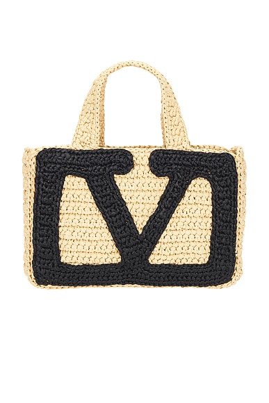 Valentino Garavani Viva Superstar Small Tote Bag in Naturale & Nero