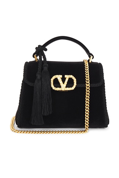Valentino Garavani V Sling Mini Top Handle Bag in Black