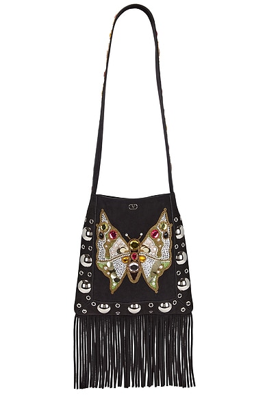 Valentino Garavani Nellcote Medium Crossbody Bag in Multicolor & Nero