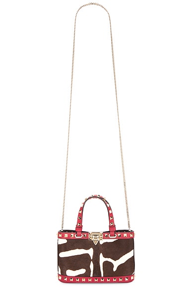 Valentino Garavani Rockstud Mini Bag in Bianco Testa Di Moro & Rosso V