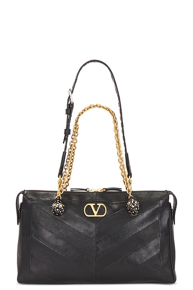 Valentino Garavani Panthea Medium Tote Bag in Nero