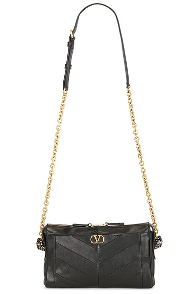 Valentino Garavani Panthea Small Shoulder Bag in Nero