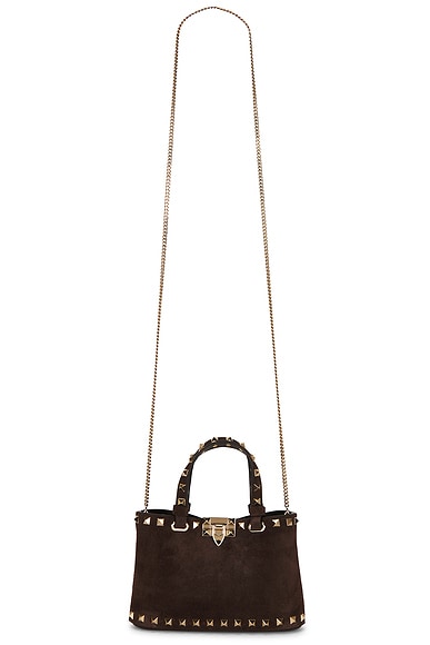 Valentino Garavani Rockstud Mini Bag in Ebony Brown