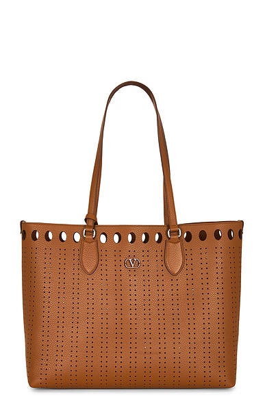 Valentino Garavani Dotte Large Tote Bag in Cuoio