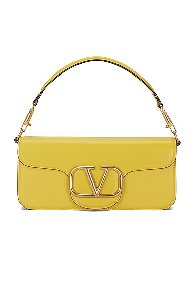 Valentino Garavani Vlogo Signature Shoulder Bag in Bright Lemon | FWRD