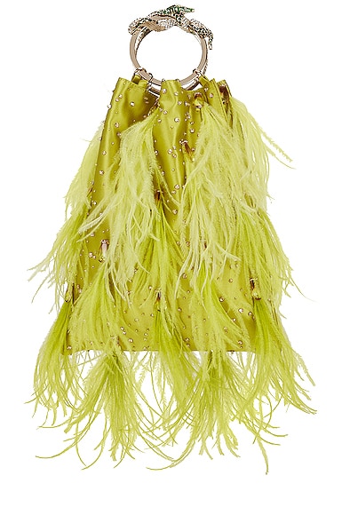 Valentino Garavani Divine Clutch In Verde Lime | ModeSens