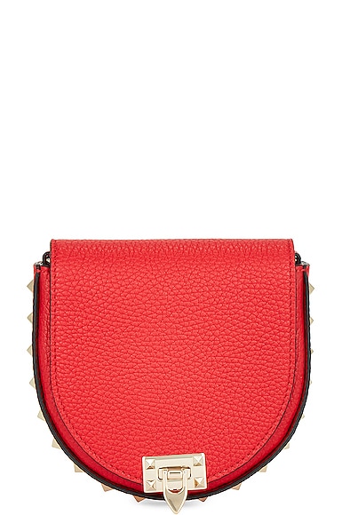 Valentino Garavani Mini Rockstud Pouch Crossbody Bag in Red