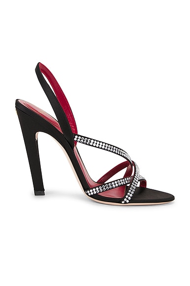 Valentino Garavani Dans Le Foyer Sandal in Nero & Crystal