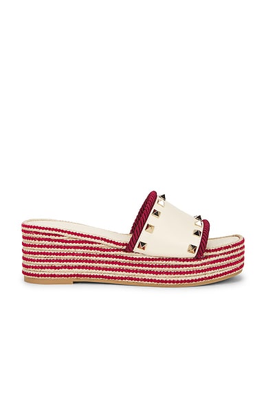 Rockstud Flatform Espadrille Slide